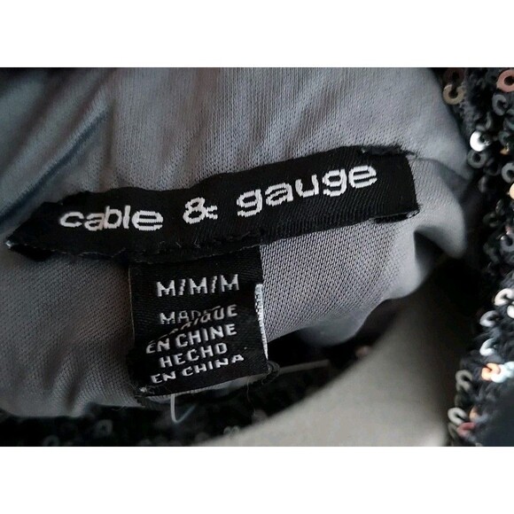 Cable and Gauge Women's Sequin Sparkly Halter Sleeveless Top Size Medium NEW - Picture 3 of 5